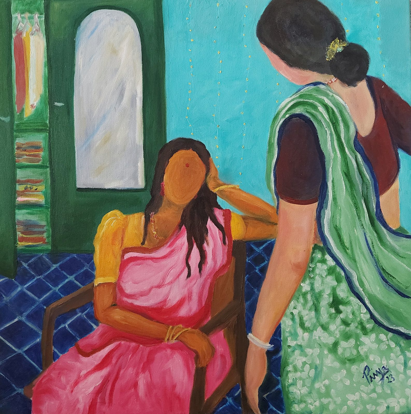 Conversation 3 — women stringing jasmine and talking