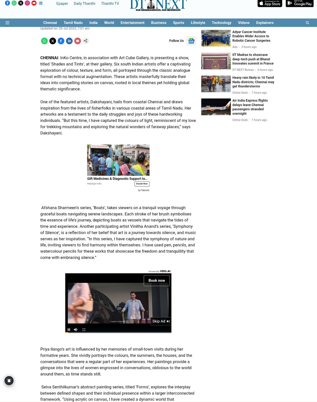 DT Next article on the Shades and Tints exhibition